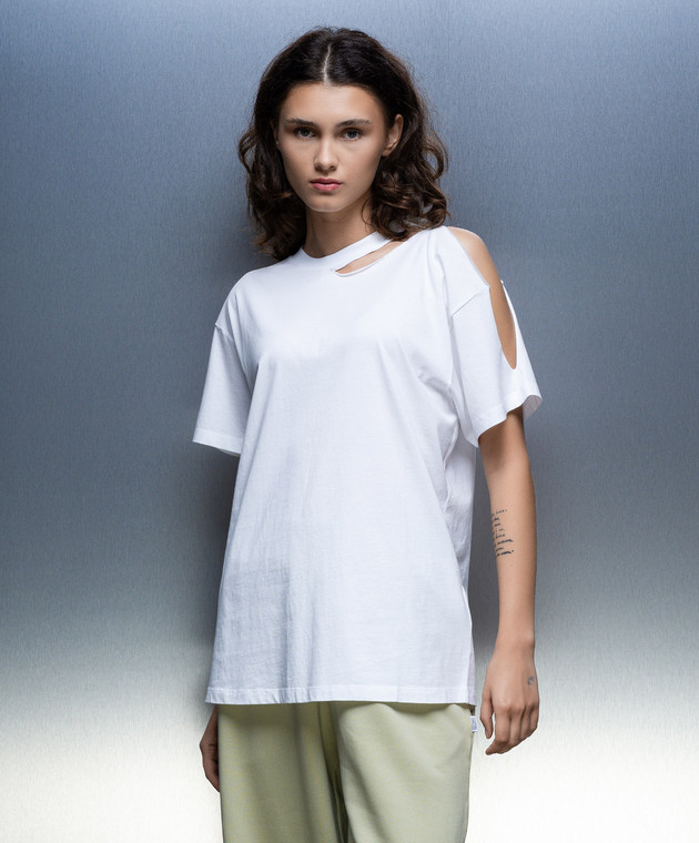 Maison Margiela MM6 White t-shirt with curly cuts S52GC0305S24312 image 3