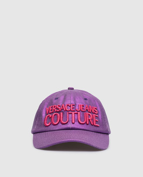 Versace Jeans Couture Purple cap with logo embroidery 74HAZK29ZG164