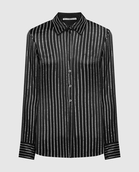 Alexander Wang Черная рубашка из шелка с кристаллами 1WC1231768