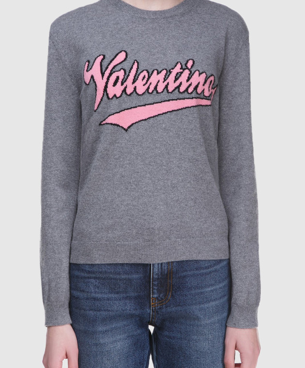 Valentino Серый джемпер из шерсти и кашемира PB3KC0533R5 изображение 2