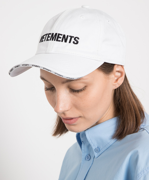 Vetements White cap with logo embroidery UE54CA180W image 2
