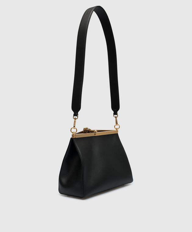 Etro Черная кожаная сумка Vela с логотипом P1P0252192 изображение 3