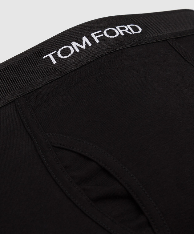 Tom Ford Чорні труси-боксери з контрастним принтом логотипу T4LC31040 зображення 3