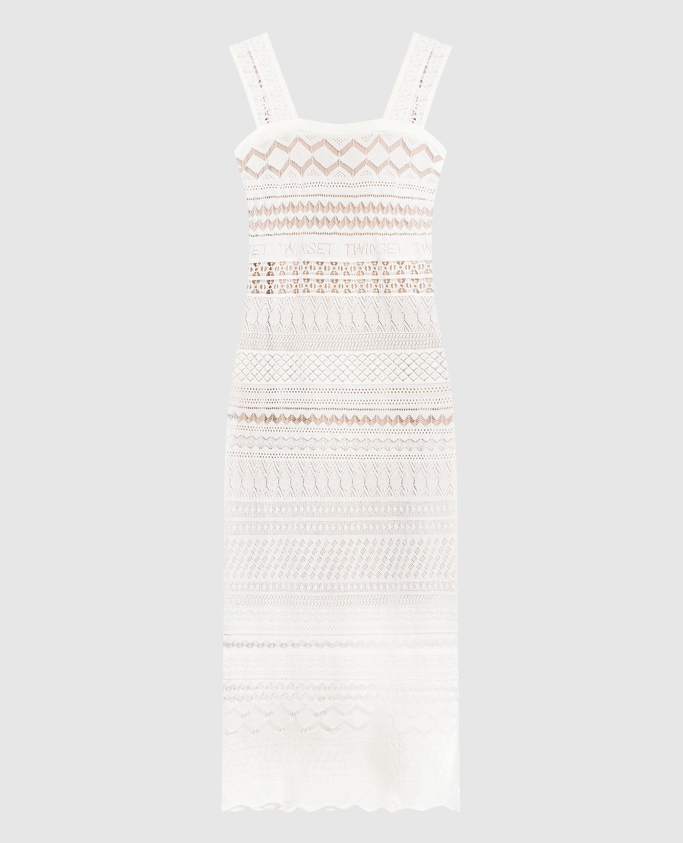 

Белое ажурное платье меди, Белый, Повседневные платья