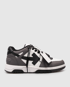 Off-White Серые кожаные кроссовки OUT OF OFFICE OWIA259S24LEA006