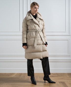 Be Florence Бежевий двобортний пуховик BE2373
