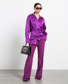 Off-White Фиолетовая рубашка с принтом логотипа OWDB415F22FAB001