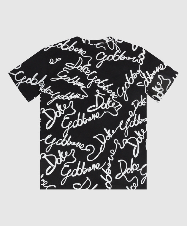 Dolce&Gabbana Дитяча чорна футболка з логотипом L4JTDMG7A9X56 зображення 2