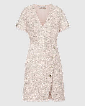 Twinset Розовое твидовое платье с люрексом 241TP2425