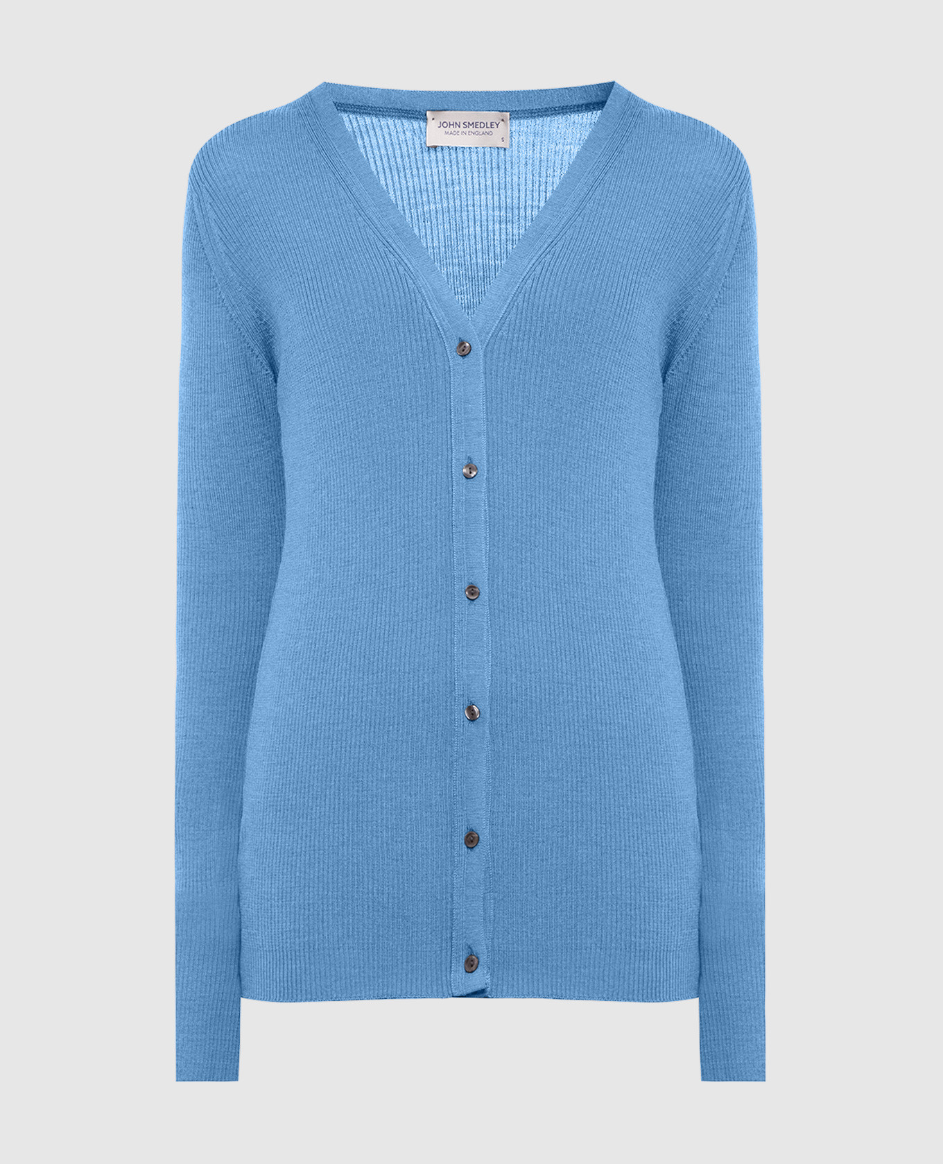Blue Lasca cardigan in ribbed wool