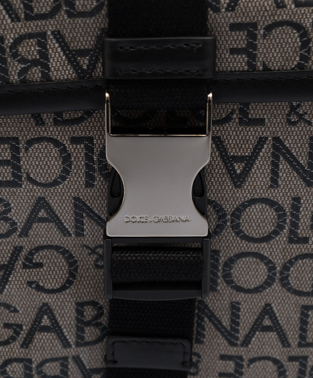 Dolce&Gabbana Gray backpack in logo pattern BM2228AJ705 image 5