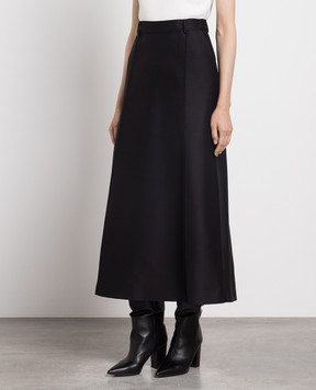 Kiton Чорна спідниця з вовни та шовку D55206K0542C