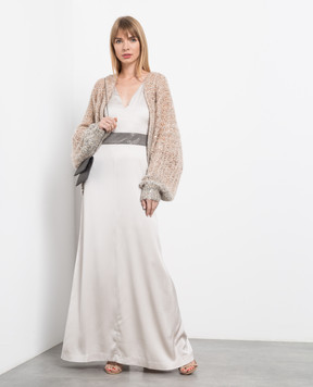 Brunello Cucinelli Бежева сукня з шовку MD970AEW31