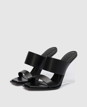 Alexander McQueen Черные кожаные мюли Shard 746240WIDQ0