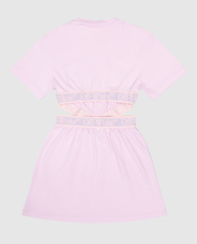 Off-White Детское фиолетовое платье с логотипом OGDB055S24JER001