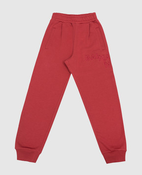 Balmain Детские бордовые джогеры с фактурным логотипом BT6Q20Z0081