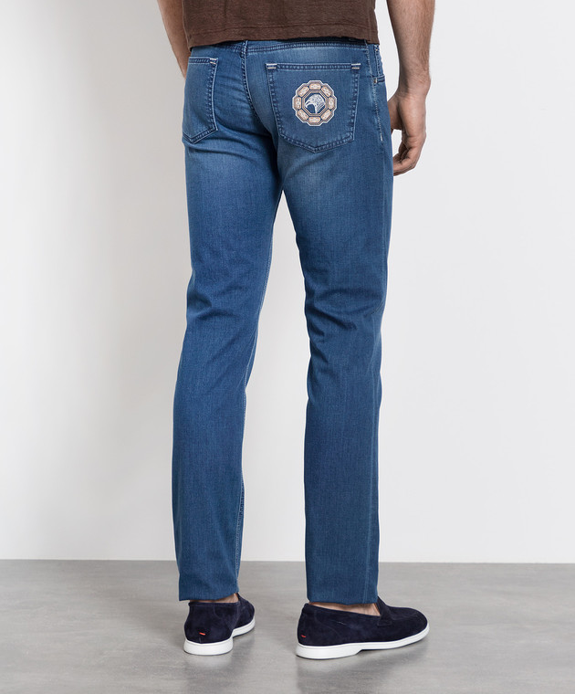 Stefano Ricci Світло-сині джинси з ефектом потертості MST21S20400042 зображення 4