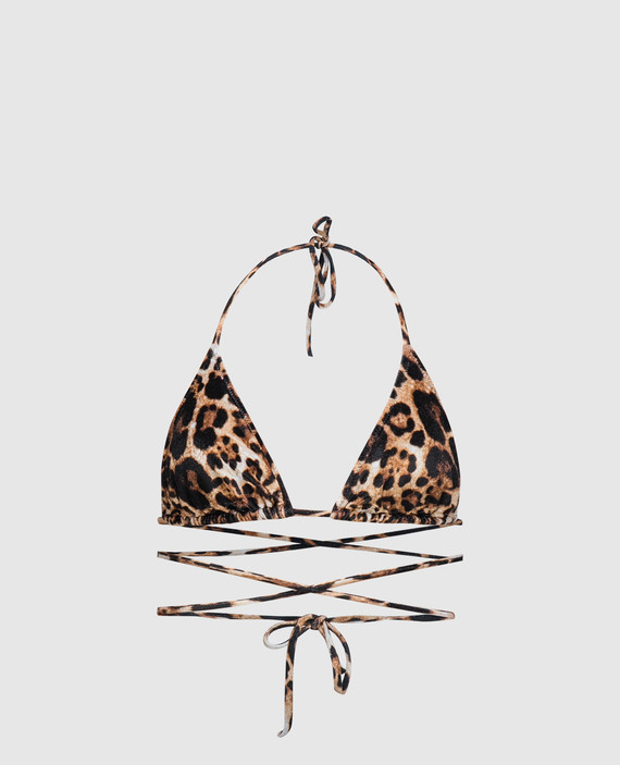 Brown velor bodice from a leopard print swimsuit