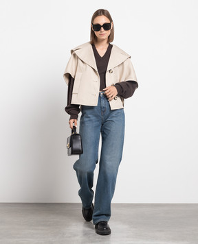 Max Mara Бежевое пончо CANOSSA