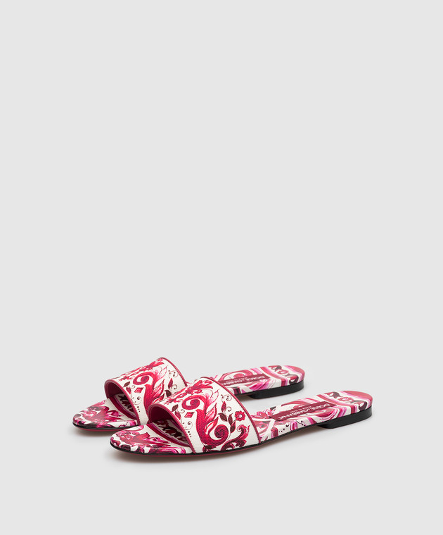 Dolce&Gabbana Pink flip flops in Majolica print CQ0571AP036 image 2