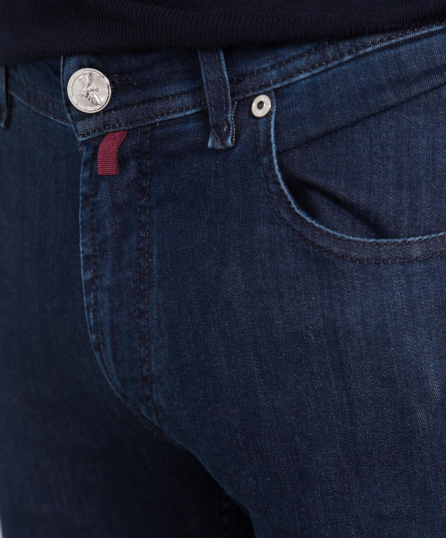 Primo Imperatore Темно-сині джинси з вишивкою логотипу PIR2018TEXX0257MOD05 зображення 5