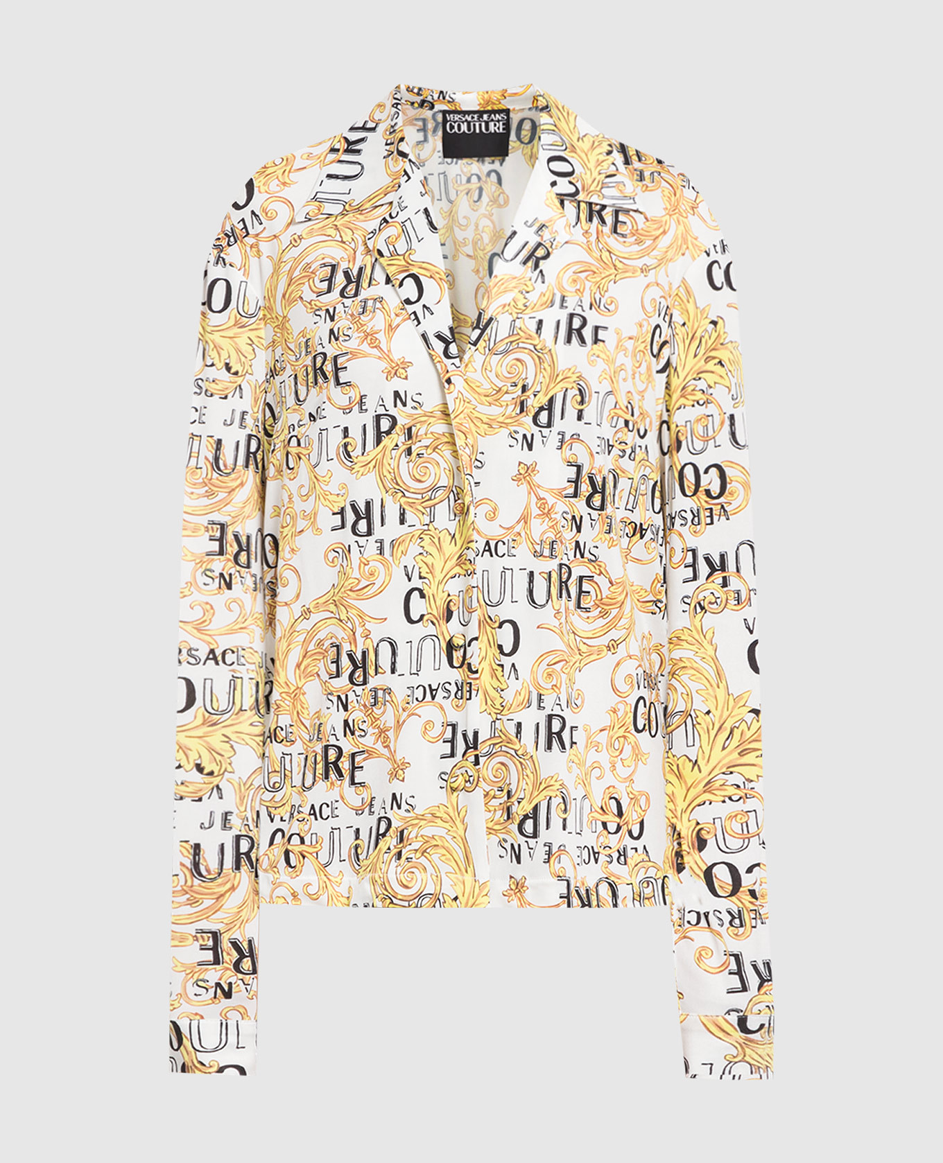

Белая блуза в принт Logo Couture, Белый, Блузы