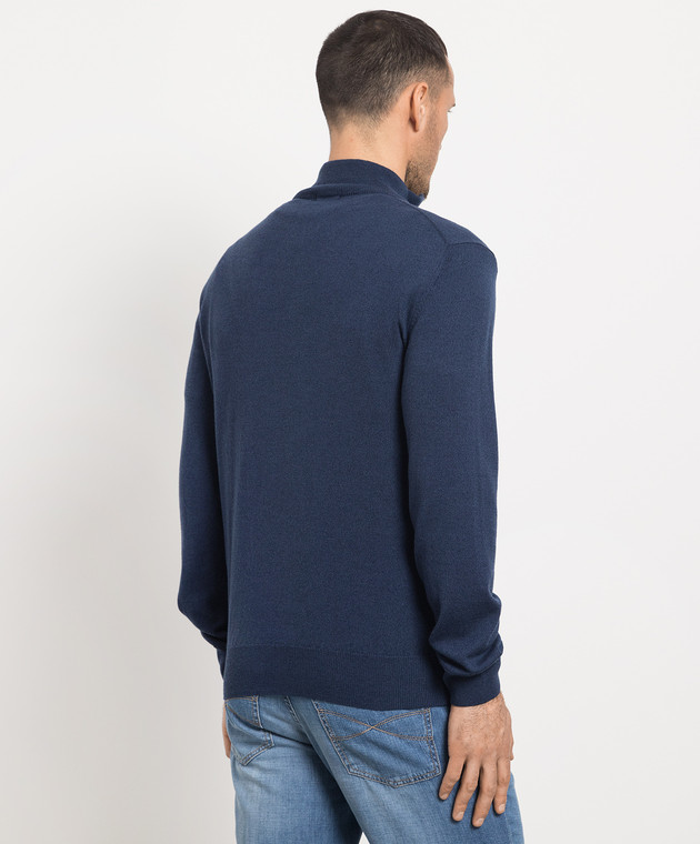 D'Uomo Milano Blue wool and cashmere sweater 907N изображение 4