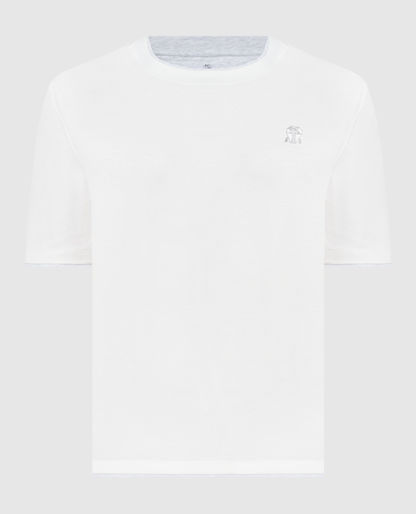 Белая футболка с вышивкой логотип логотип