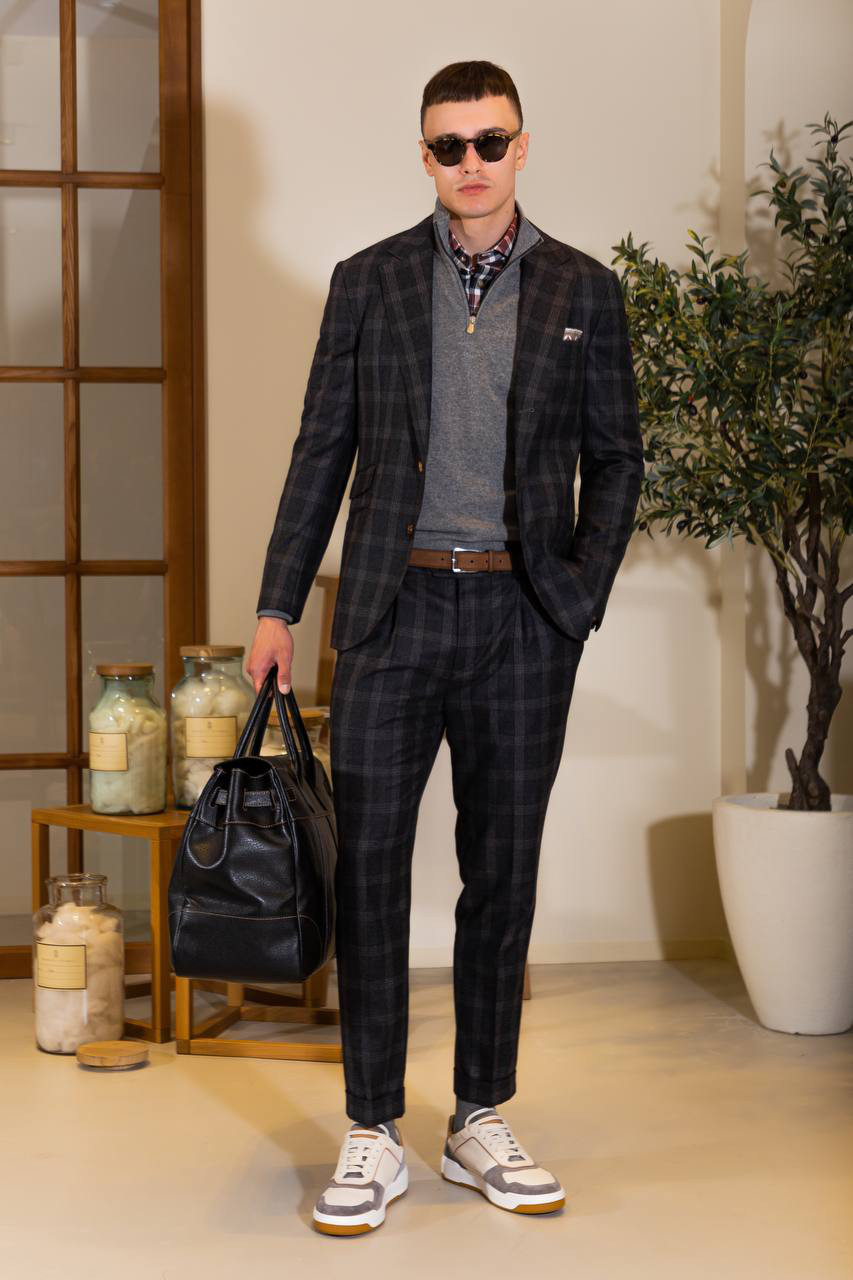 Brunello Cucinelli Черная кожаная дорожная сумка с логотипом MBZIU071 изображение 6