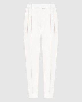 Brunello Cucinelli Белые брюки с цепочкой мониль MF591P8254