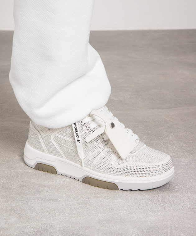 Off-White - замшевые кроссовки Out Of Office с кристаллами