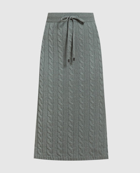 Peserico Зеленая медная юбка с фактурным узором и люрексом. S95016F0709095