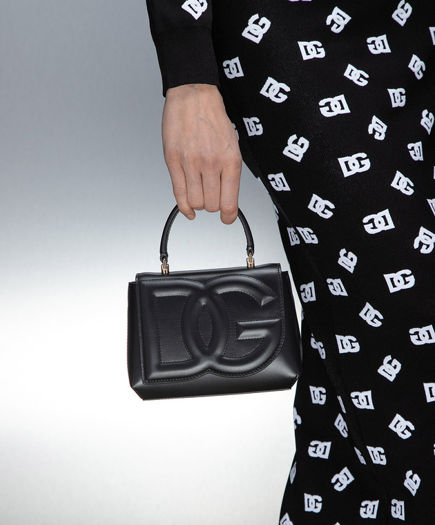 Dolce&Gabbana Черная кожаная сумка DG LOGO BB7568AW576 изображение 2