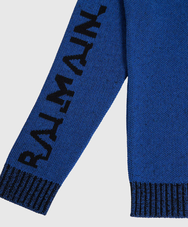 Balmain Children's blue sweater with a logo BT9P70X01061214 image 3