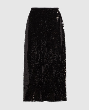 David Koma Черная юбка миди с пайетками PF22DK65S