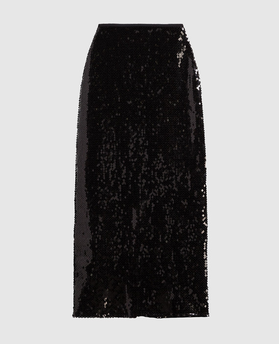 Black midi skirt with sequins