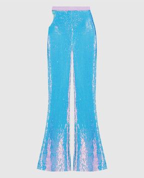 David Koma Голубые брюки с пайетками SS23DK23TR