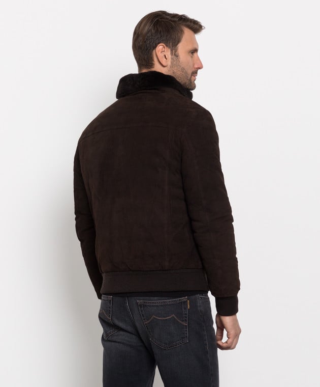 MooRER Темно-коричнева куртка CANDIANI-FUR-URH із замші CANDIANIFURURH зображення 4