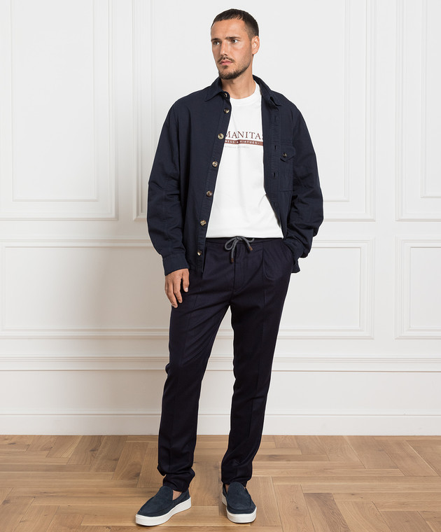 Brunello Cucinelli Белая футболка с принтом логотипа M0T718462 изображение 2