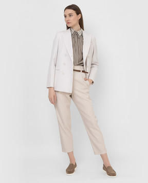 Brunello Cucinelli Двобортний жакет із вовни з ланцюжками MB5268889P
