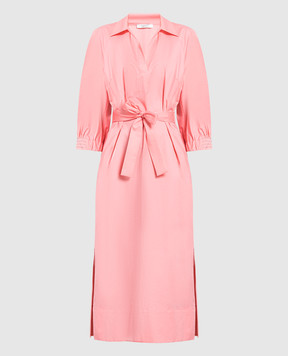 Peserico Рожева сукня міді з ланцюжком моніль S0288401979