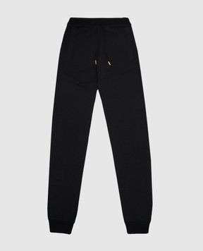 Stefano Ricci Дитячі чорні штани джогери з логотипом KY01008P3PY19499