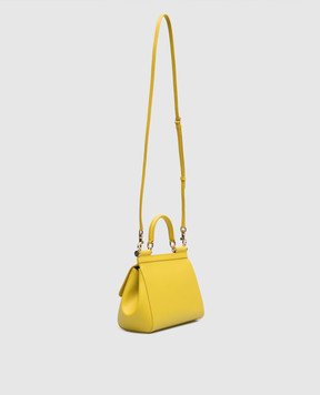 Dolce&Gabbana Жовта шкіряна сумка-сетчел SICILY BB6003A1001