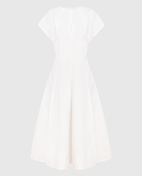 Jil Sander Белое платье с драпировкой и разрезами JSPU500102WU253000