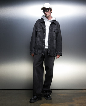 Off-White Сіра джинсова куртка з люверсами OMYE090F23DEN008