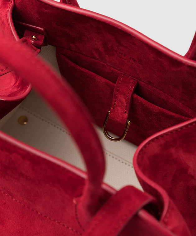 The Row Красная сумка-боулер Margaux 10 из замши W1190L25 изображение 4