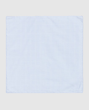 Stefano Ricci Детский голубой платок-паше в клетку YFZ25COLJ1701
