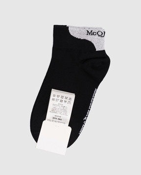 Alexander McQueen Черные носки с узором логотипа 6453773D15Q