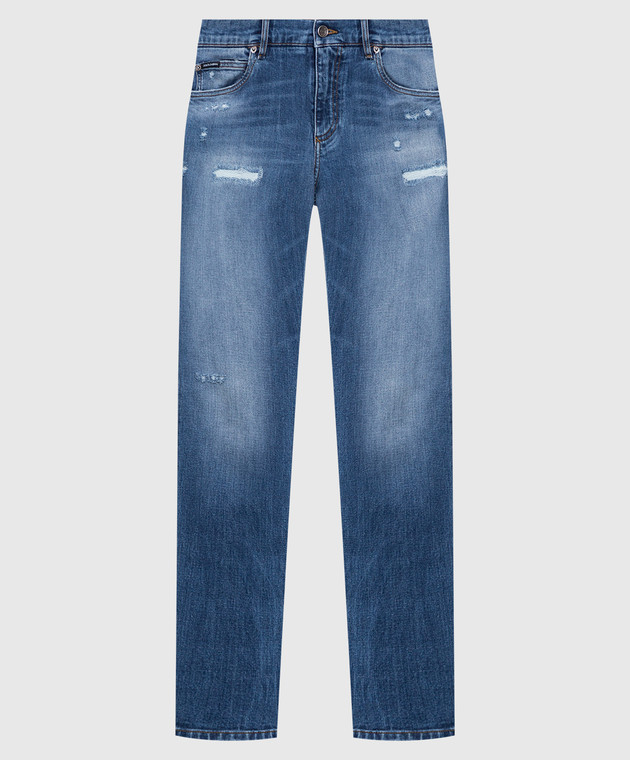 Dolce&Gabbana Світло-сині джинси з ефектом потертості та дірками GYJCCDG8ET4