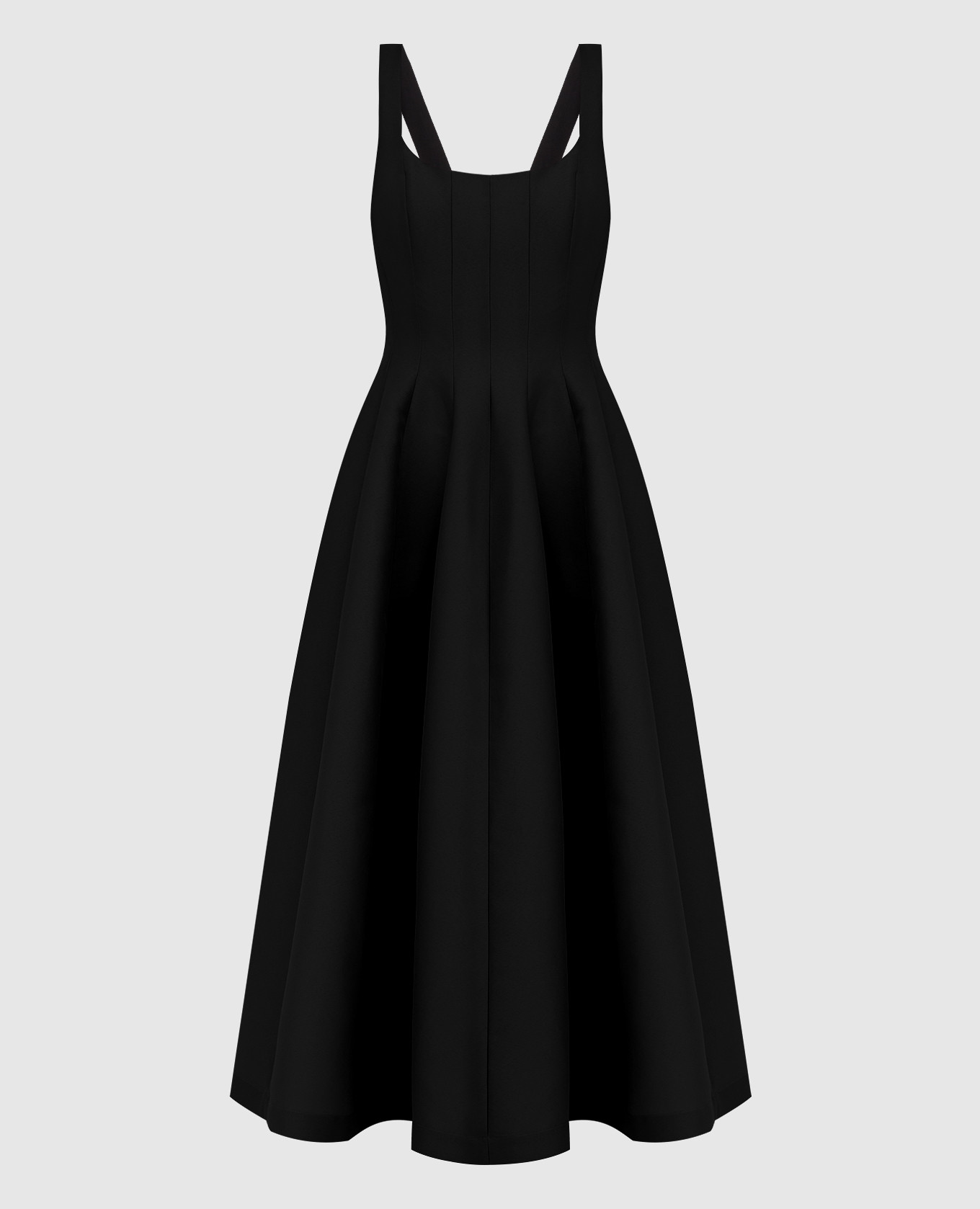 Черное платье миди с открытой спиной